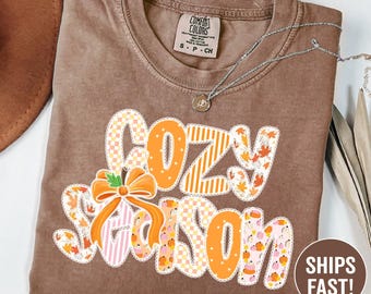 Comfort Colors® Cozy Season Shirt, Fall vibes Tee, Fall pumpkin Shirt, Autumn Season Shirts, Preppy Women Fall Shirt, Fall Autumn Shirt