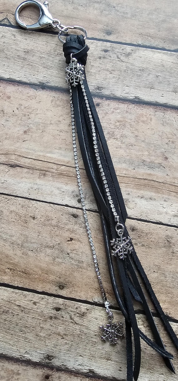 Holiday snowflake bag charm/keychain