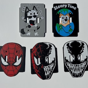 Spider-Man Venom Bluey Light Switch Cover | Double Toggle Wall Plate | Kids Room Decor