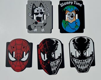 Spider-Man Venom Bluey Light Switch Cover | Double Toggle Wall Plate | Kids Room Decor
