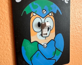 Character Light Switch Cover | Single Toggle Wall Plate | 3D Printed Kids Room Decor