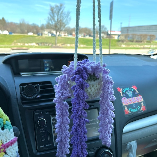 Crochet Lavender Plant Car Hanging