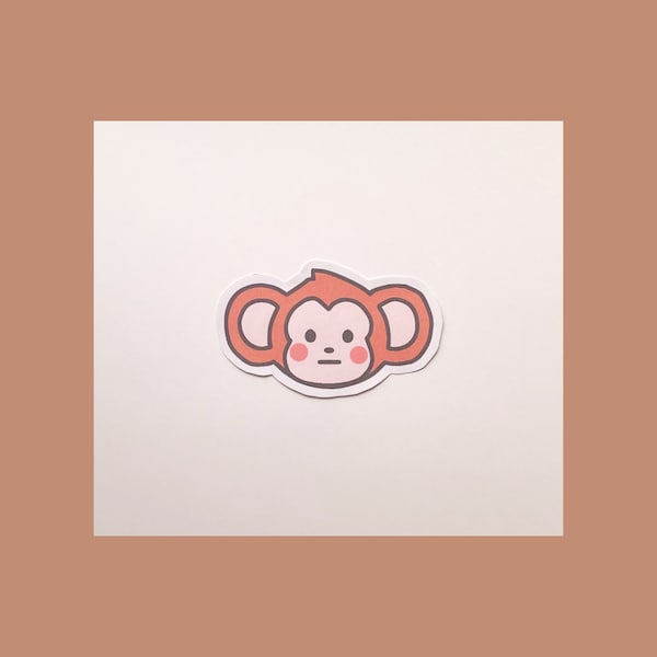 A cute monkey sticker with a (ummmm...) personality. Made form matte vinyl, can use in your journal, calendar, notebook, planner,decorating.