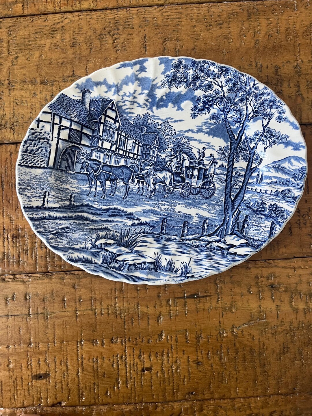 Vintage Myott Royal Mail Stage Horse Platter Made In England 1950s 