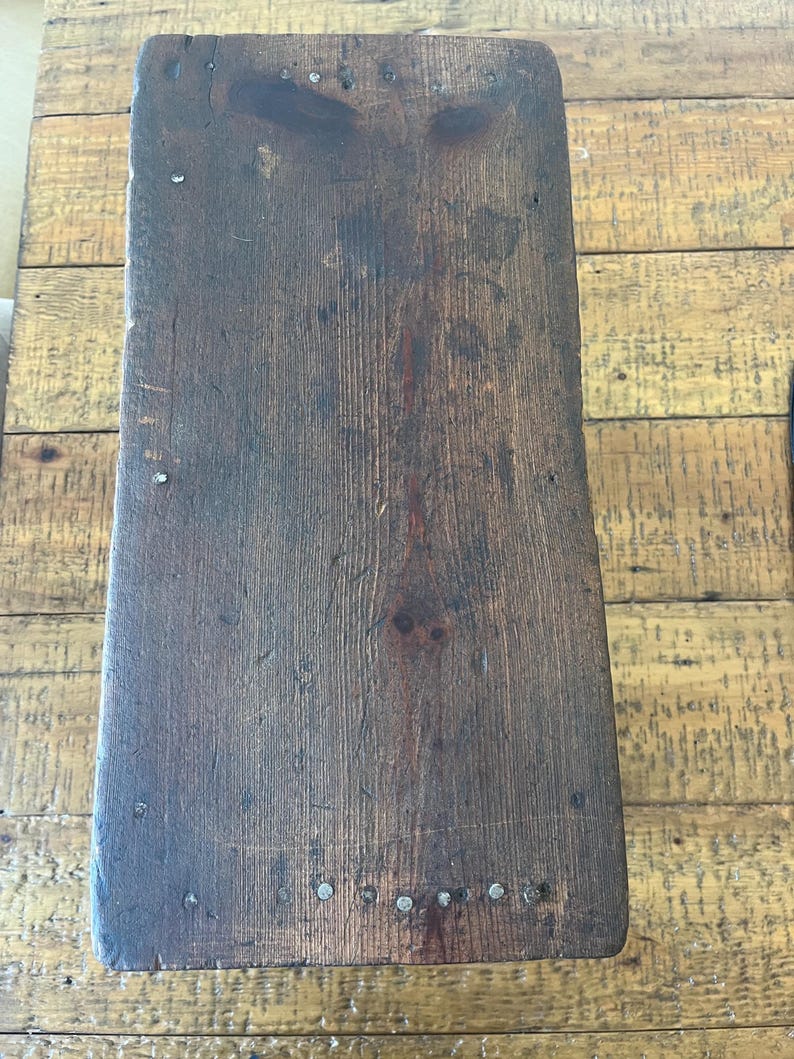 Antique Primitive Wooden Stool Small or Small Primitive Bench Milking ...