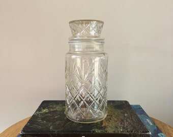 Vintage Peanuts glass jar storage container