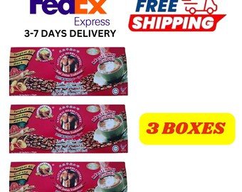 3 Boxes Instant Herbs Coffee for Men Original Red Sachets (60 sachets x 25g) - FREE Express Shipping