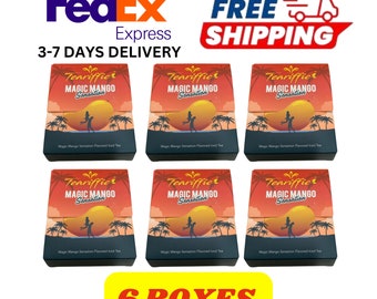 6 Boxes Teariffic Magic Mango Sensation Herb Energy Coffee (72 Sachets x 3g) - FREE Express Shipping