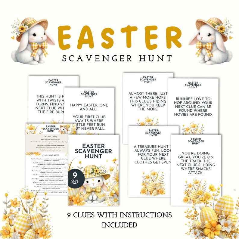 Easter Scavenger Hunt for Kids With Easter Bunny Letter - Printable PDF ...