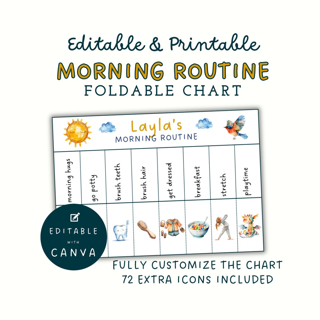 Flip Routine Chart, Morning Routine, Kids Routine Chart, Visual ...