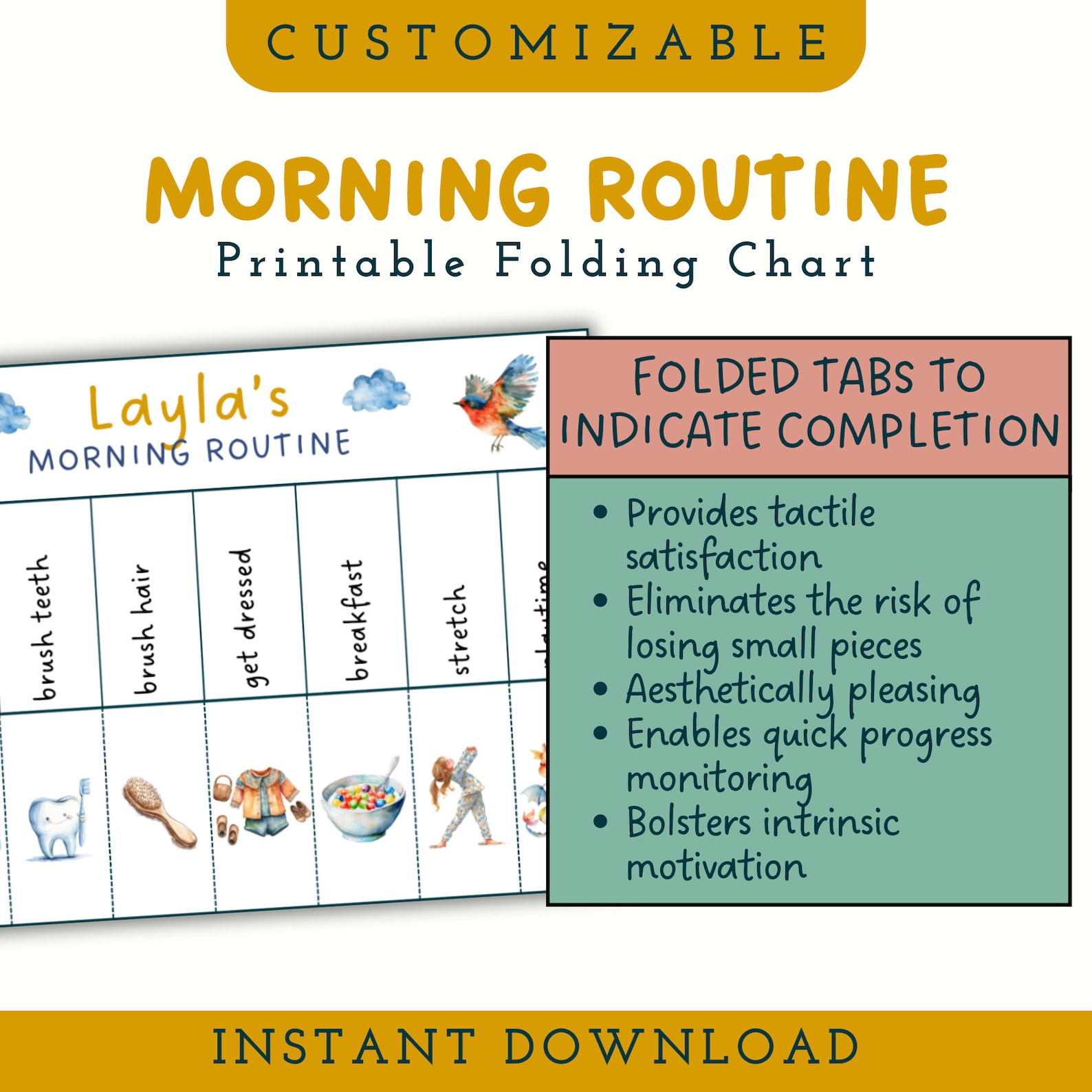 Flip Routine Chart, Morning Routine, Kids Routine Chart, Visual ...