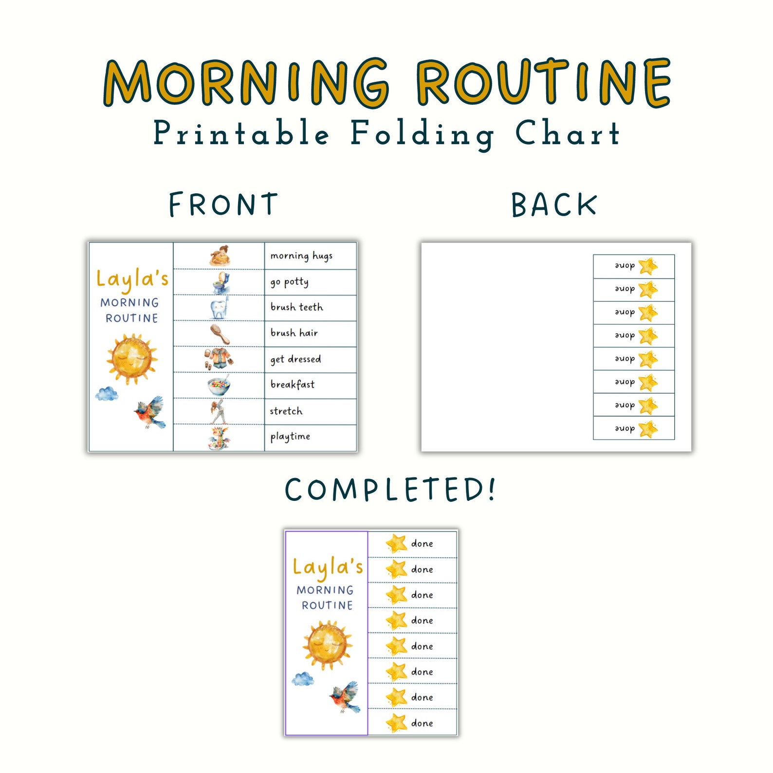 Flip Routine Chart, Morning Routine, Kids Routine Chart, Visual ...