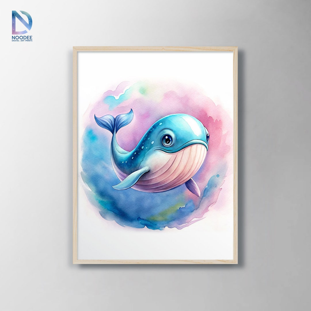 Whale Printable, Whale Wall Art, Nautical Nursery, Ocean Themed Nursery ...