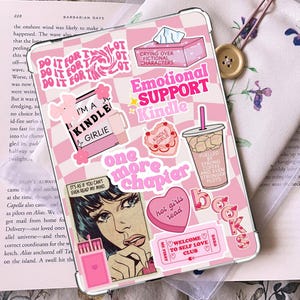 Inserto Kindle de cuadros rosas / Estilo librero / Pegatinas Kindle / San Valentín / Imprimible / Paperwhite, Basic, Oasis, Scribe, Colorsoft, Kobo