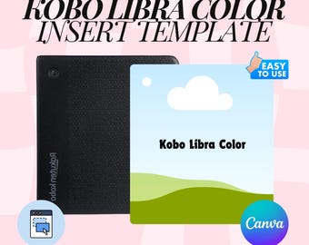 DIY Kobo Libra Color Insert Template – E-Reader Clear Case Insert – Printable Canva Template – Kobo Clear Case Insert Template – Kobo Insert