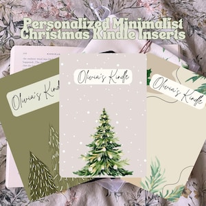 Personalized Christmas Kindle Insert: Minimalist Holiday Design (Digital Download)