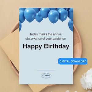 Carte d'anniversaire pour indemnité de départ | Carte de voeux imprimable pour indemnité de départ | Carte d'anniversaire Lumon | imprimable indemnité de départ | Téléchargement numérique imprimable