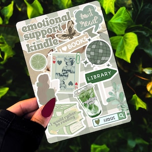 Funda para Kindle / Verde salvia / Imprimible / Diseño a cuadros / Funda para Kindle / Pegatinas para Kindle / Estilo de libros / Paperwhite, Basic, Oasis, Scribe