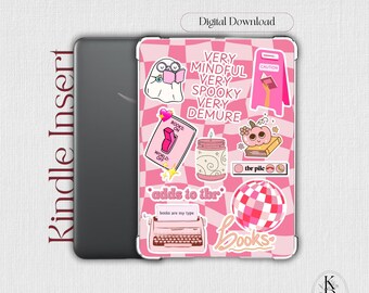 Pinke Gruselige Kindle Einlage: Kariertes Muster (Digitaler Download)