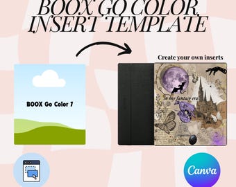 Boox Go Color 7 Insert Template: E-Reader Clear Case DIY (Canva Template)