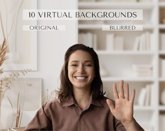 10 Zoom Backgrounds – Virtual Office Backgrounds – Home Office Background for Teachers, Therapists