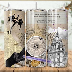 Vierter Flügel 20 Unzen Tumbler Wrap | Flamme aus Eisen | Onyx Storm | Vierte Flügel Geschenk | Fantasie | Buchliebhaber Geschenk | Violet Sorrengail Tumbler Wrap