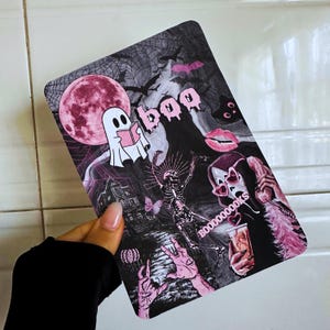 Inserto per custodia Kindle / Halloween rosa / Vibrazioni spettrali / Autunno / Stampabile / Inserto Kindle / Kindle Paperwhite, Basic, Scribe, Oasis