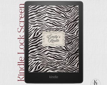 Kindle Lock Screen: Personalized Zebra Print (Digital Download)