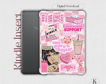 Kindle Insert: Pink Checkered / Clear Case Printable (Digital Download)