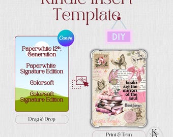 Kindle Insert Template for Paperwhite 12th Generation & Colorsoft (Printable Digital Download)