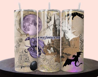 Fantasy Reader - Tumbler Wrap da 20 once: regalo per gli amanti dei libri romantici (PNG)