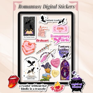 Booktok Stickers Bundle | Printable Romantasy Booktok Stickers | Romance Stickers | Kindle Stickers | Goodnotes Stickers | ACOTAR Stickers
