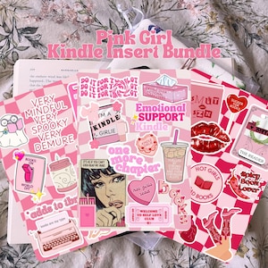 Pink Kindle Case Insert: Checkered Sticker Collage (PDF Download for Paperwhite/Basic Kindle Cases)