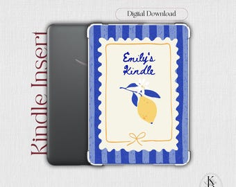 Personalized Kindle Insert: Summer Blue (Printable Digital Download)