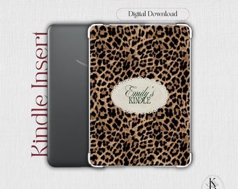 Personalized Kindle Insert: Leopard Print (Printable Digital Download)