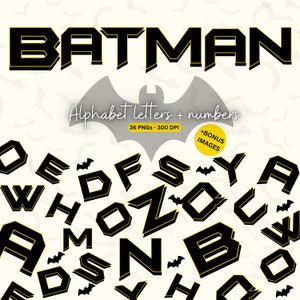 Batman Font | Batman Letters | Batman PNG | Batman High Quality Digital Download Bundle | Batman Letters Sublimation | Super Hero Birthday