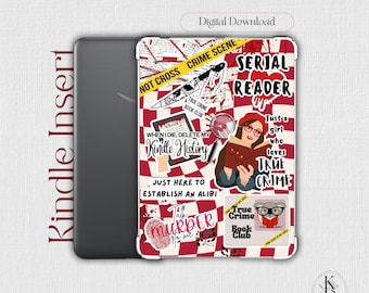 True Crime Kindle Case Insert: Checkered Thriller Design (PDF Download for Paperwhite, Basic)
