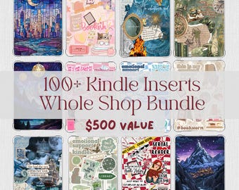 Kindle Insert Bundle: Lifetime Access, 100+ Designs (Printable Digital Download)