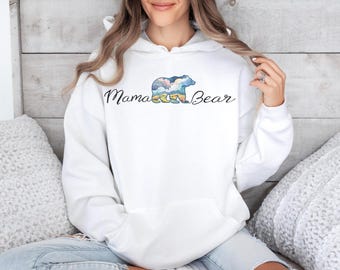 Mama Bear Sunset Hoodie, Motherhood Sweatshirt