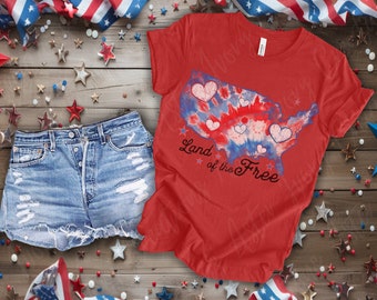 Patriotic Tie Dye USA T-shirt, Land of the Free