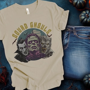 Monster Ghouls Halloween Graphic Tee, Spooky Season Shirt