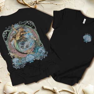 Vintage Mermaid Graphic Tee, Boho Women's T-Shirt