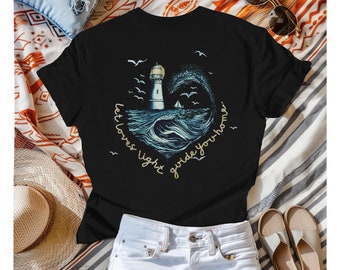 Vintage Lighthouse Ocean Tee, Unisex Retro Shirt