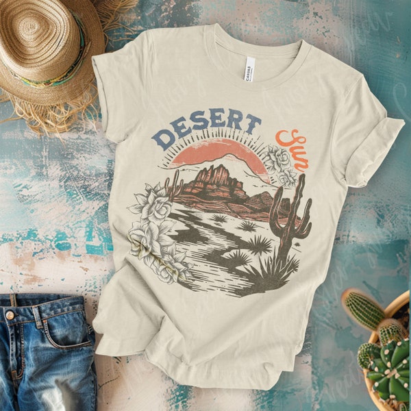 Womens Desert sun Shirt, Desert Sun T shirt, Womens boho Desert sun t shirt, Vintage Desert t shirt, boho t shirt, Vintage desert sun tshirt