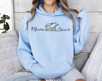 Mama Bear Sunset Hoodie, Motherhood Sweatshirt, Gift for Mom