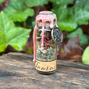 Taurus Spell Jar | Witchcraft Altar Decor | Zodiac Signs | Witch Tools | Spiritual Gift | Intention & Ritual