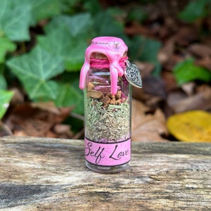SELF LOVE Spell Jar | Love Spell | Altar Magic Decor | Witchcraft Spell Jar | Spiritual Gift | Witchy Decor | Intention Spell Jar