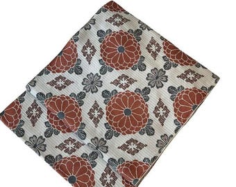 Japanese Vintage Nagoya Obi – Chrysanthemum Medallion Pattern, Women's Silk Sash