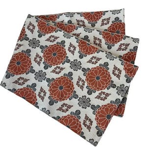 Japanese Vintage Nagoya Obi – Chrysanthemum Medallion Pattern, Women's Silk Sash