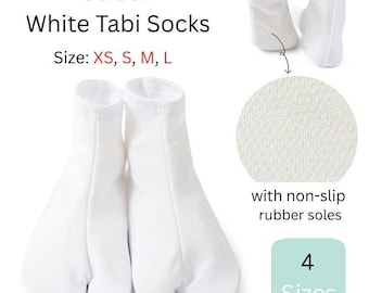 Japanese Easy-to-Wear Stretch Tabi Socks with Non-Slip Soles, Size XS, S, M, L / Traditional Tabi